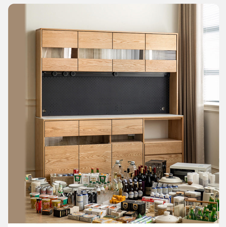 Oak Solid Wood Sideboard Modern Buffet Cabinet
