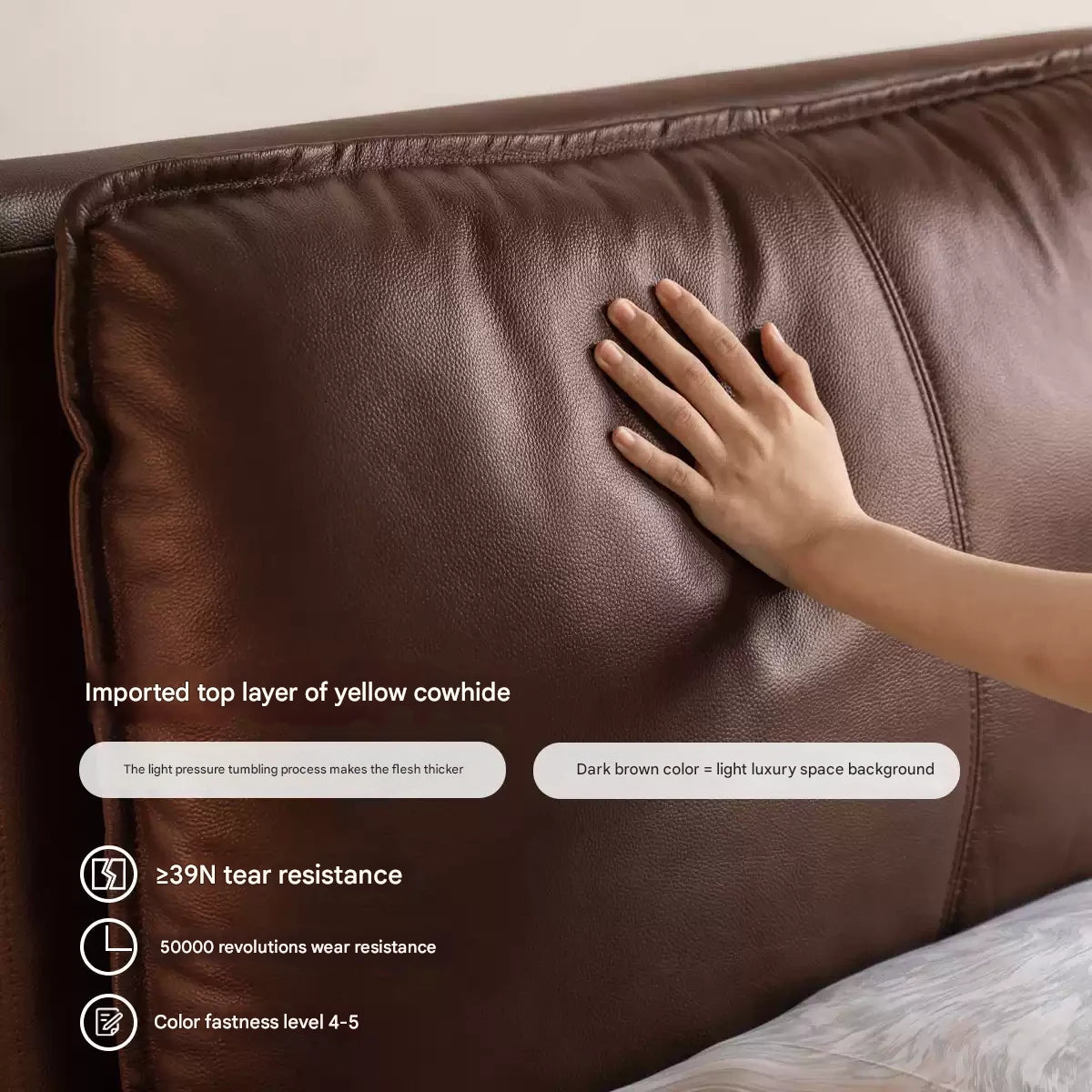 Leather Art Light Luxury Leather Bed