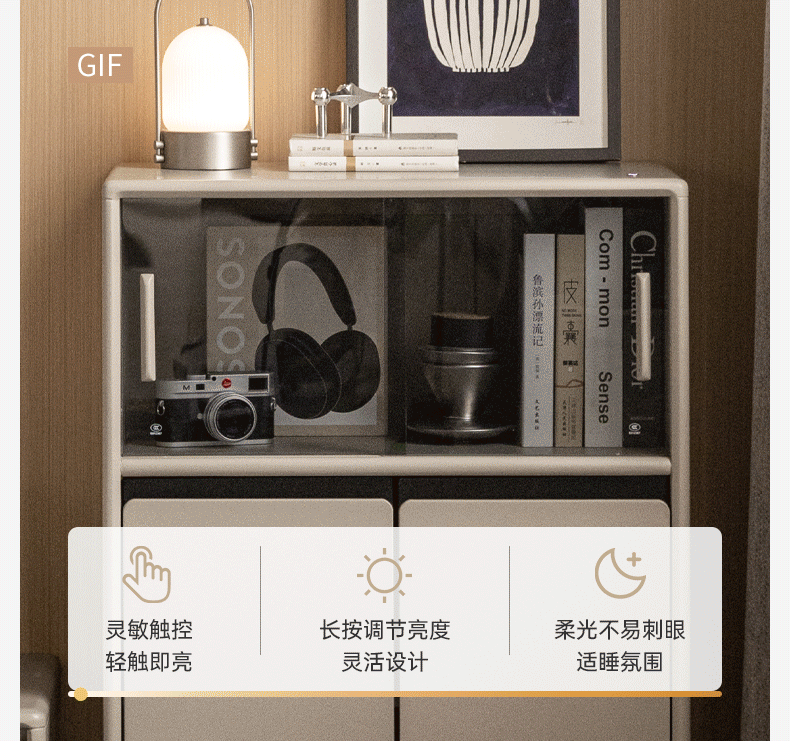 Poplar Solid Wood Italian Style Side Cabinet