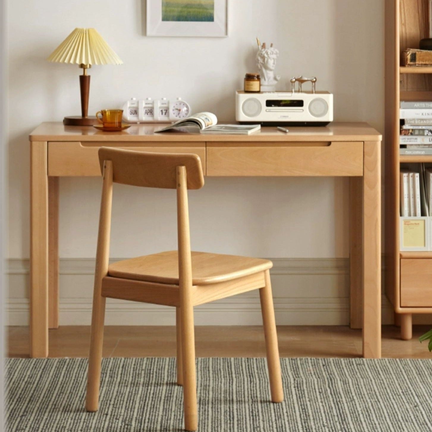 Beech Solid Wood Study Computer Office Desk