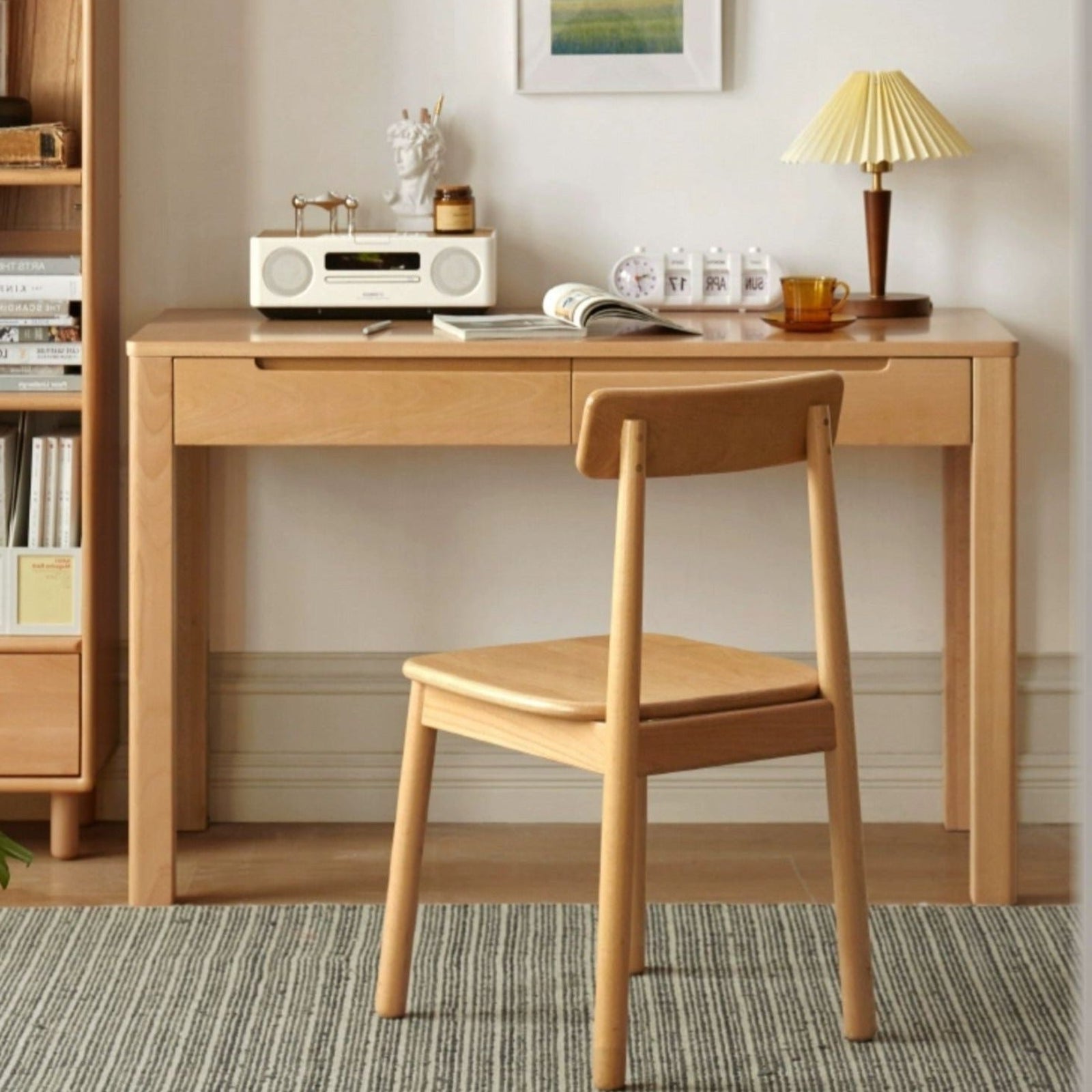 Beech Solid Wood Study Computer Office Desk