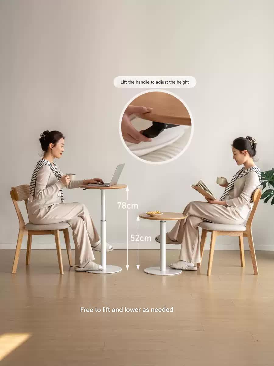 Oak, Black Walnut, Beech Solid Wood Lifting Side Table