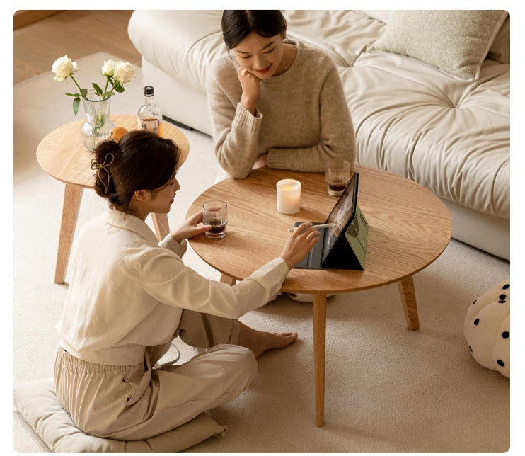 Oak Solid wood Side high round table