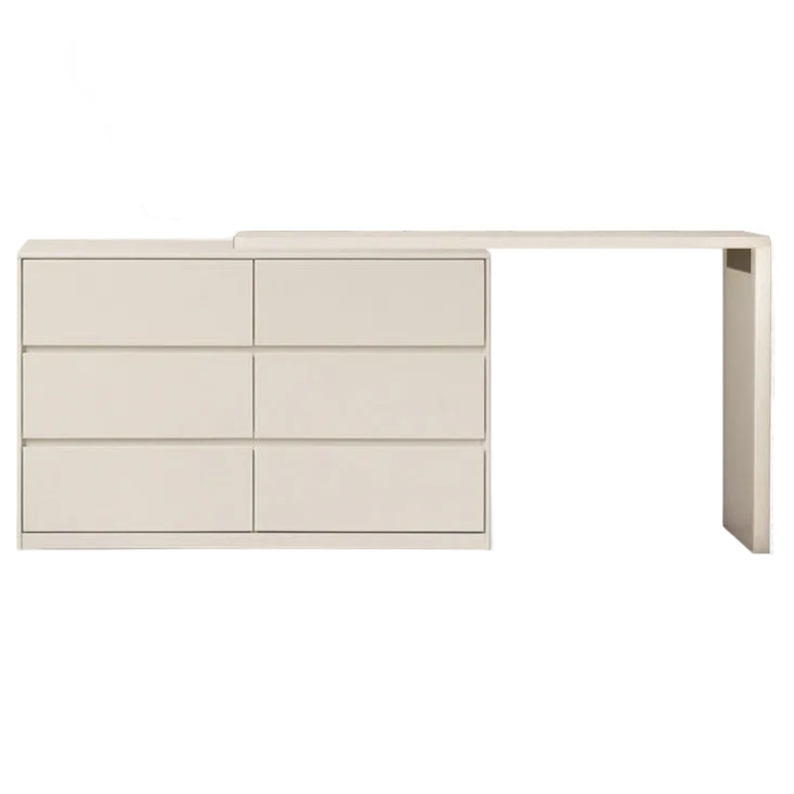 Solid RubberWood Cream Style Telescopic Vanity Table.