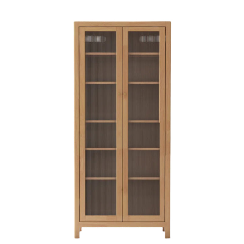 Oak, Solid Rubberwood Modern Minimalist Combination Bookcase