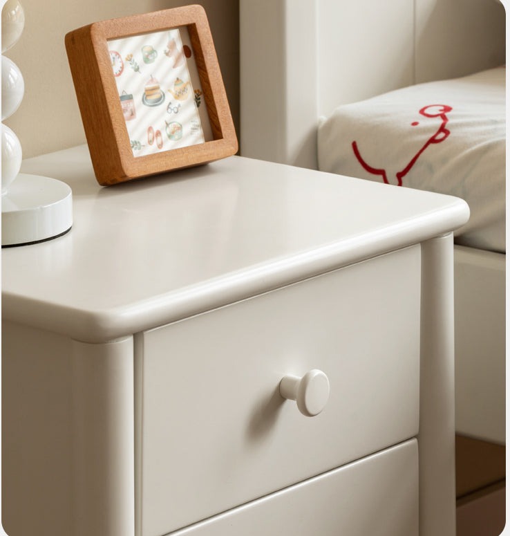 Poplar Solid Wood American White Kids Nightstand