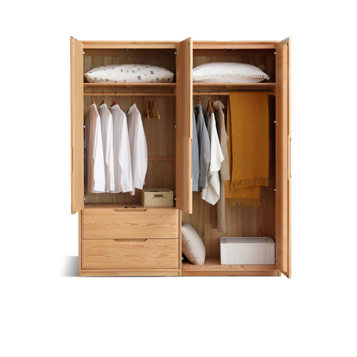 Oak, Ash Solid Wood Wardrobe.
