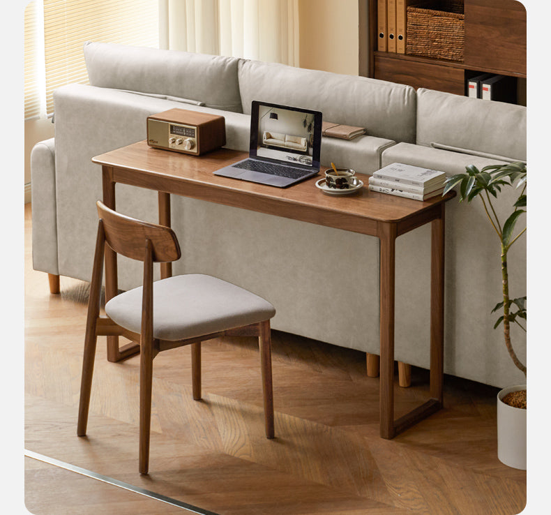 Black Walnut Solid Wood Narrow Desk