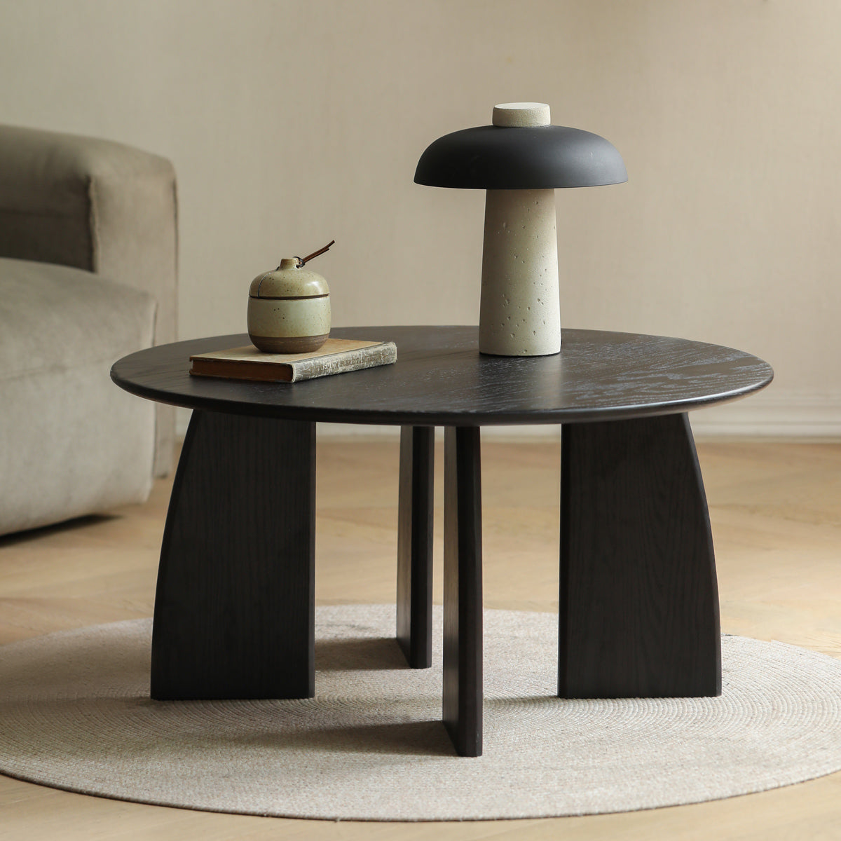 Oak Solid Wood Coffee Table Smoky