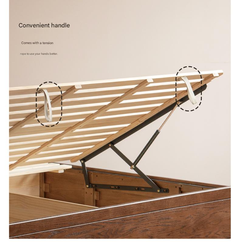 Oak Solid Wood Luminous Storage Box Bed