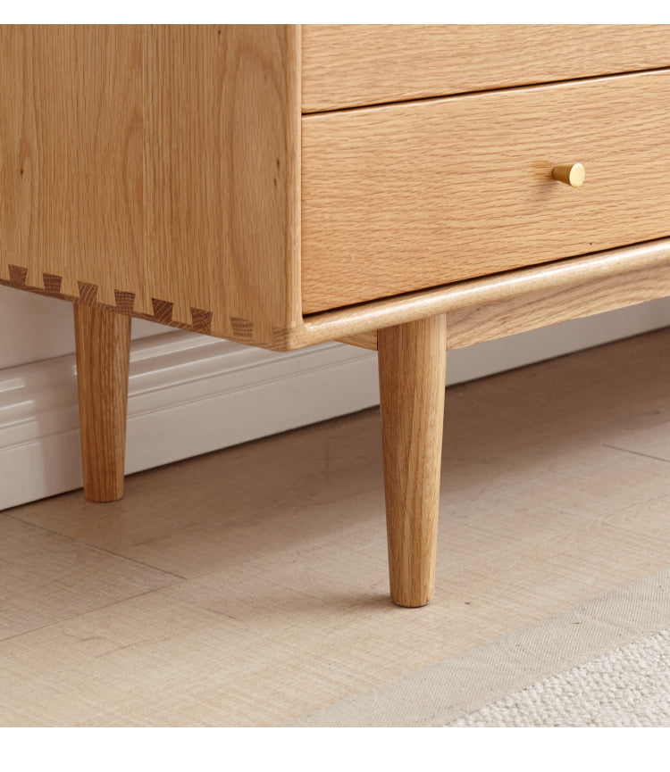 Rattan Oak solid wood TV cabinet"