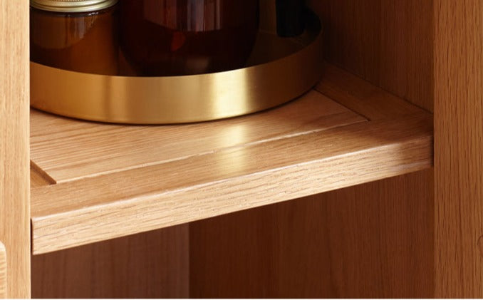 Oak solid wood side cabinet"
