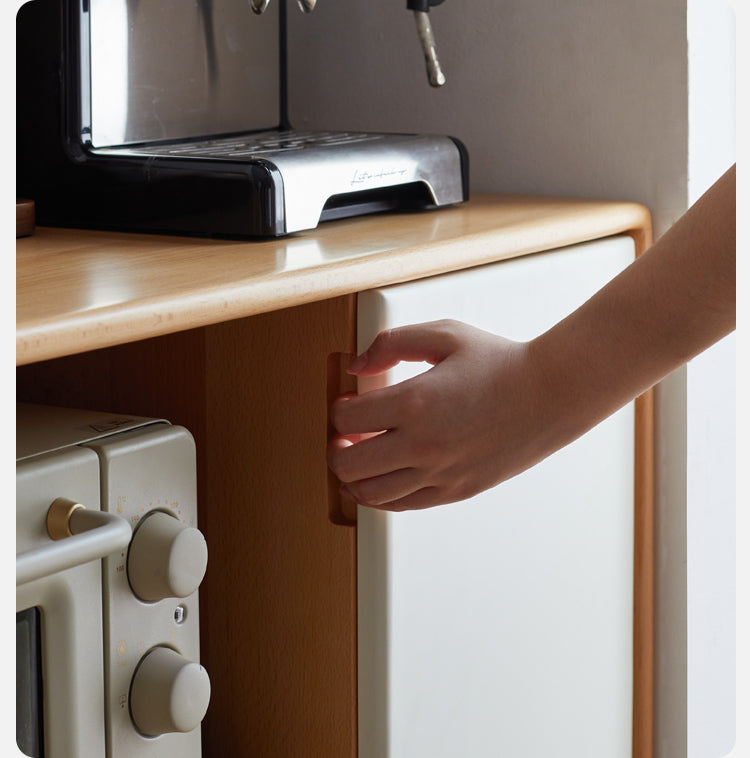 Beech Solid Wood Meal White Storage Cabinet