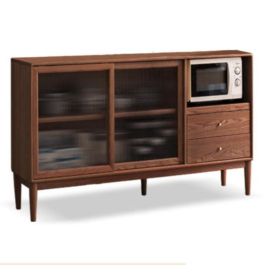 Ash Solid Wood Sideboard High Wine Cabinet Buffet