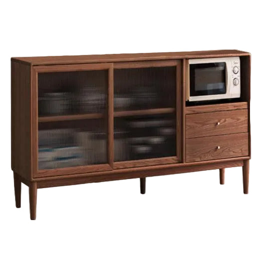 Ash Solid Wood Sideboard High Wine Cabinet Buffet