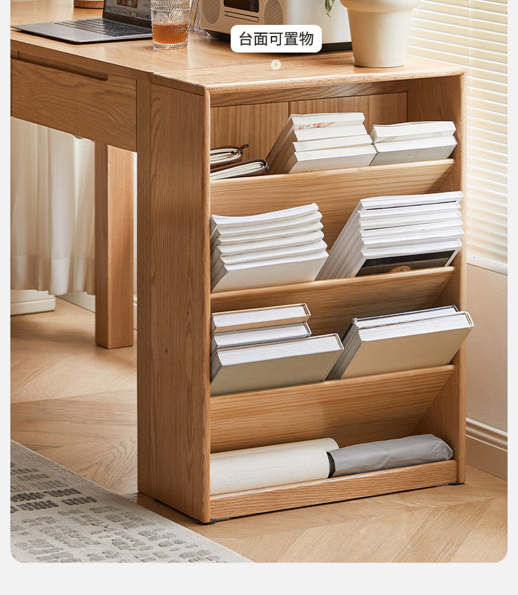 Oak, Rubberwood Solid Wood Small Book Rack Against The Wall