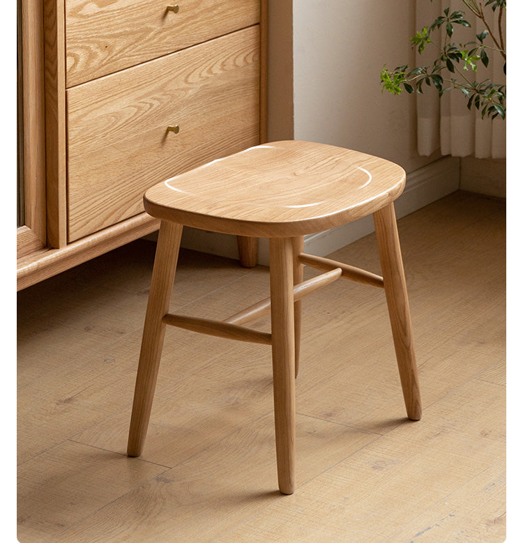 Ash, Oak, Cherry, Black Walnut, Beech Solid Wood Makeup Stool