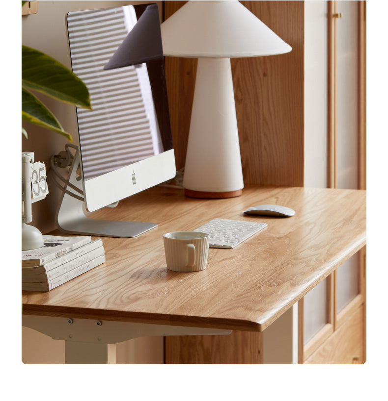 Oak, Black Walnut Solid Wood Electric Lift Standing Desk Adjustable Table