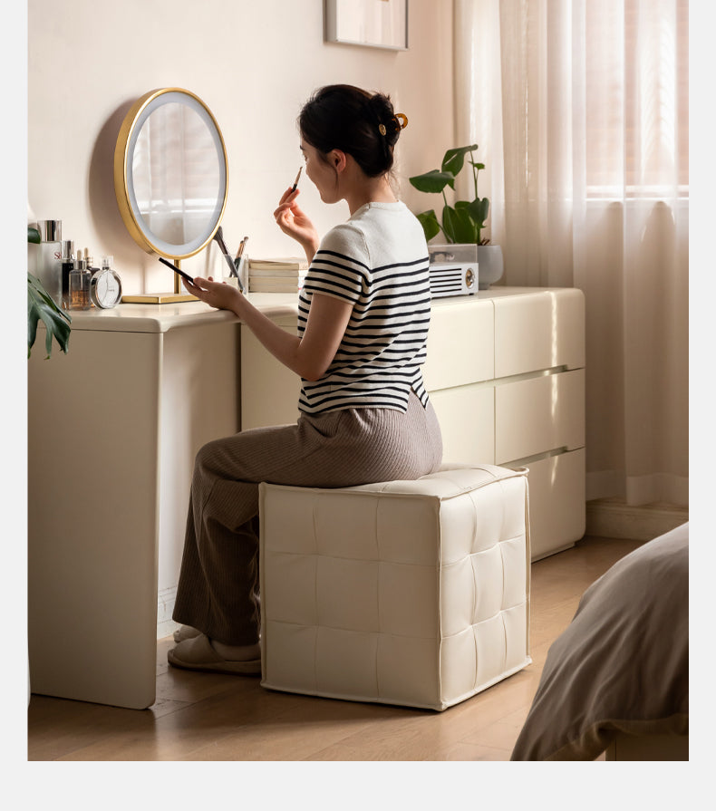 Genuine Leather Modern Makeup Stool footstool