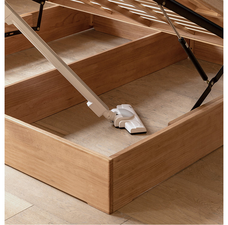 OAK Solid Wood platform bed, headboard-free bed Suspended Bed