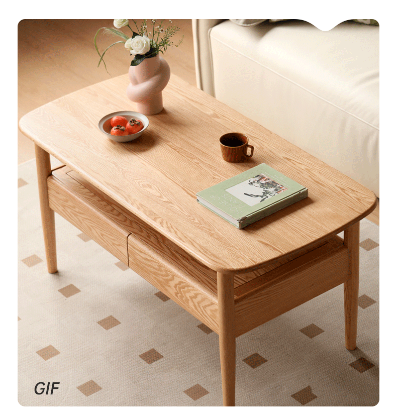 Oak Solid Wood High-leg Coffee Table