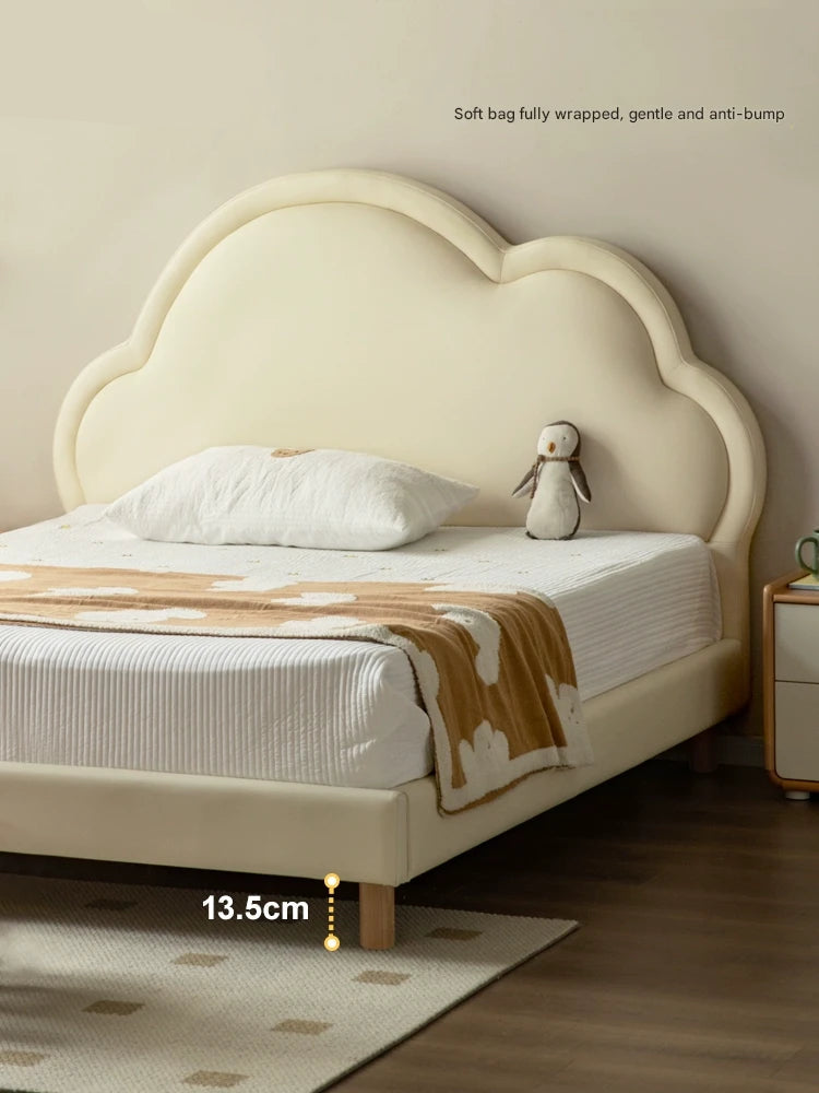Сream style Organic Leather kid's Cloud Bed<