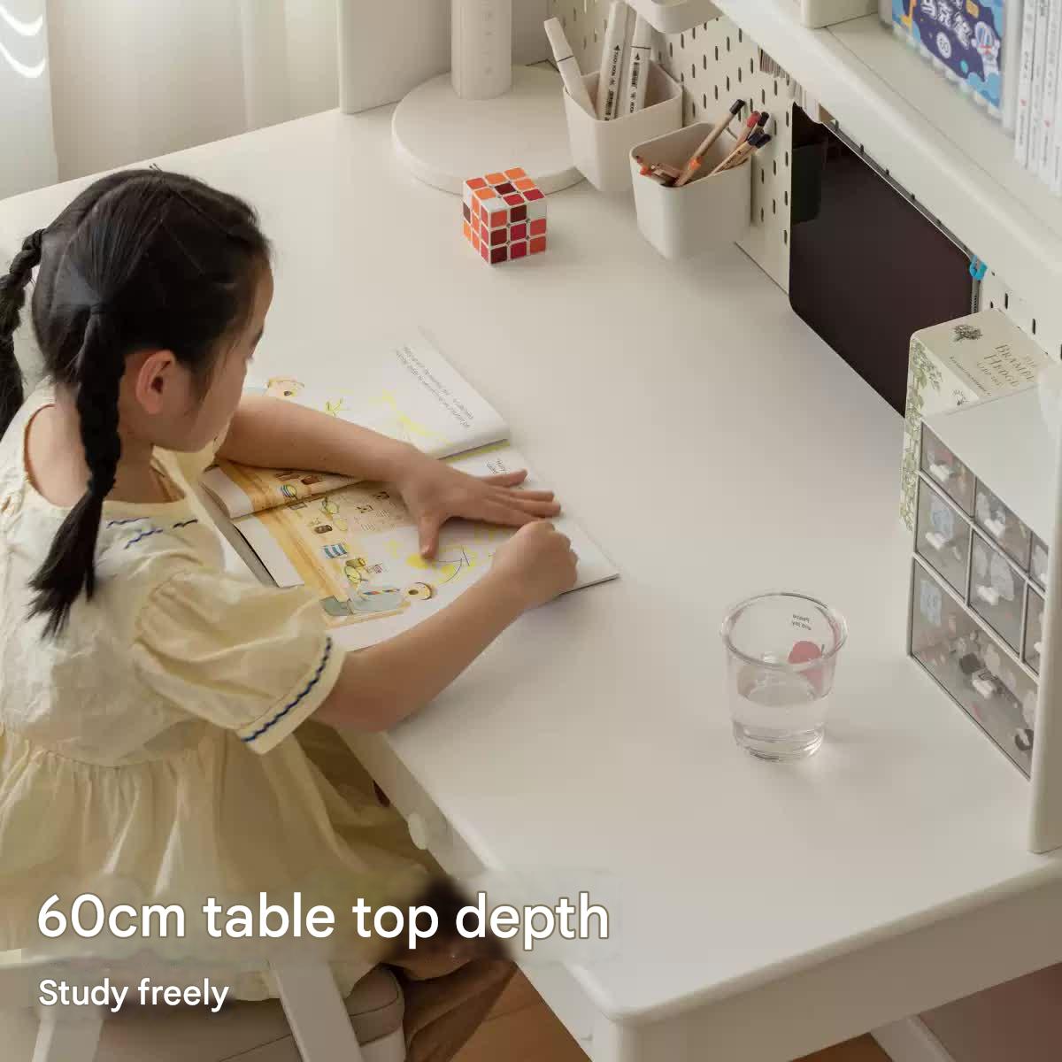 Solid Rubberwood Cream Style Children's Desk.