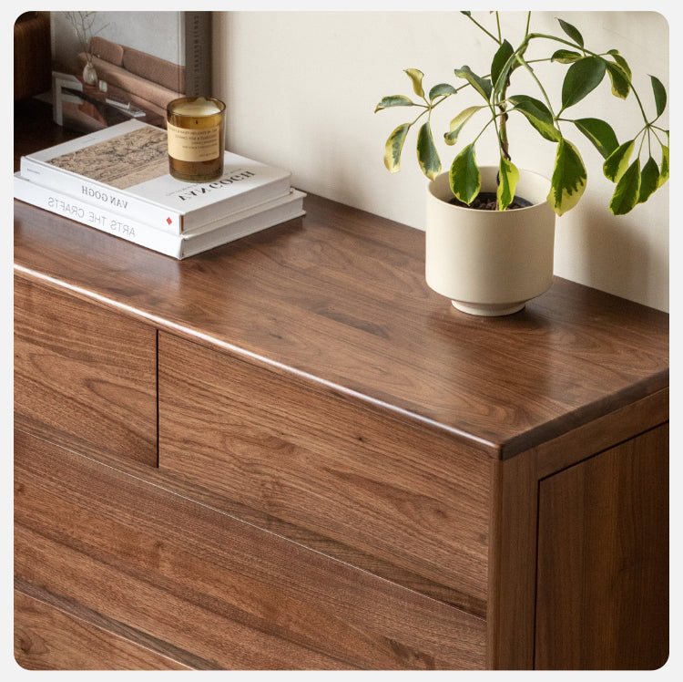 Black Walnut, Ash Solid Wood Chest of Drawers