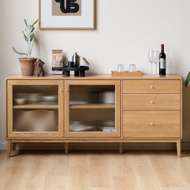 Oak solid wood sideboard cabinet"