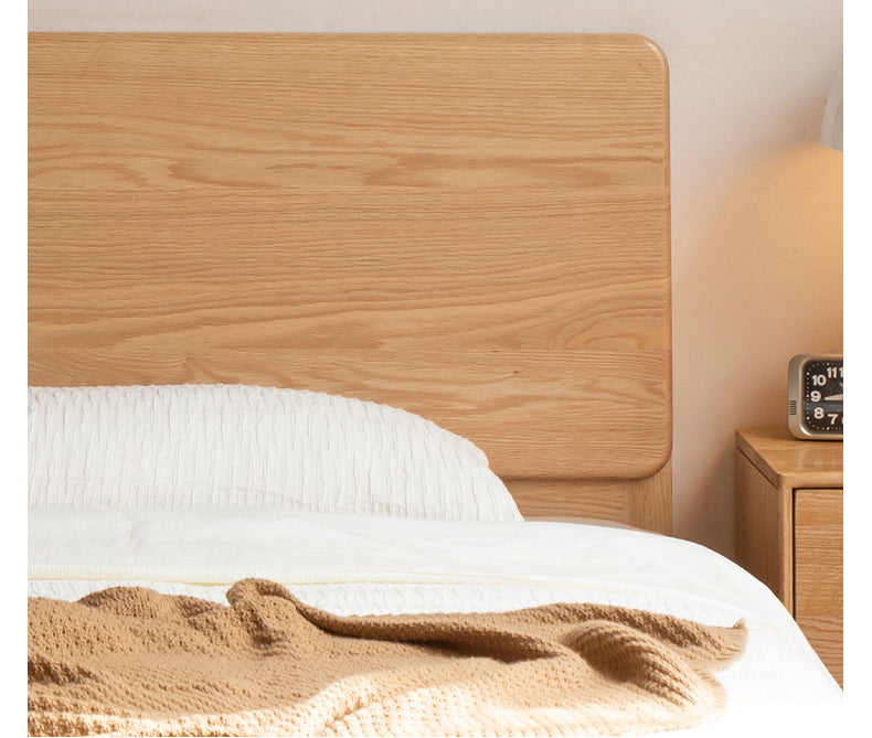 Oak,Rubberwood Solid Wood Box Simple Bed Log Style