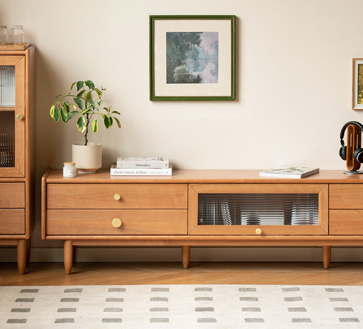 Cherry Solid Wood TV Stand.