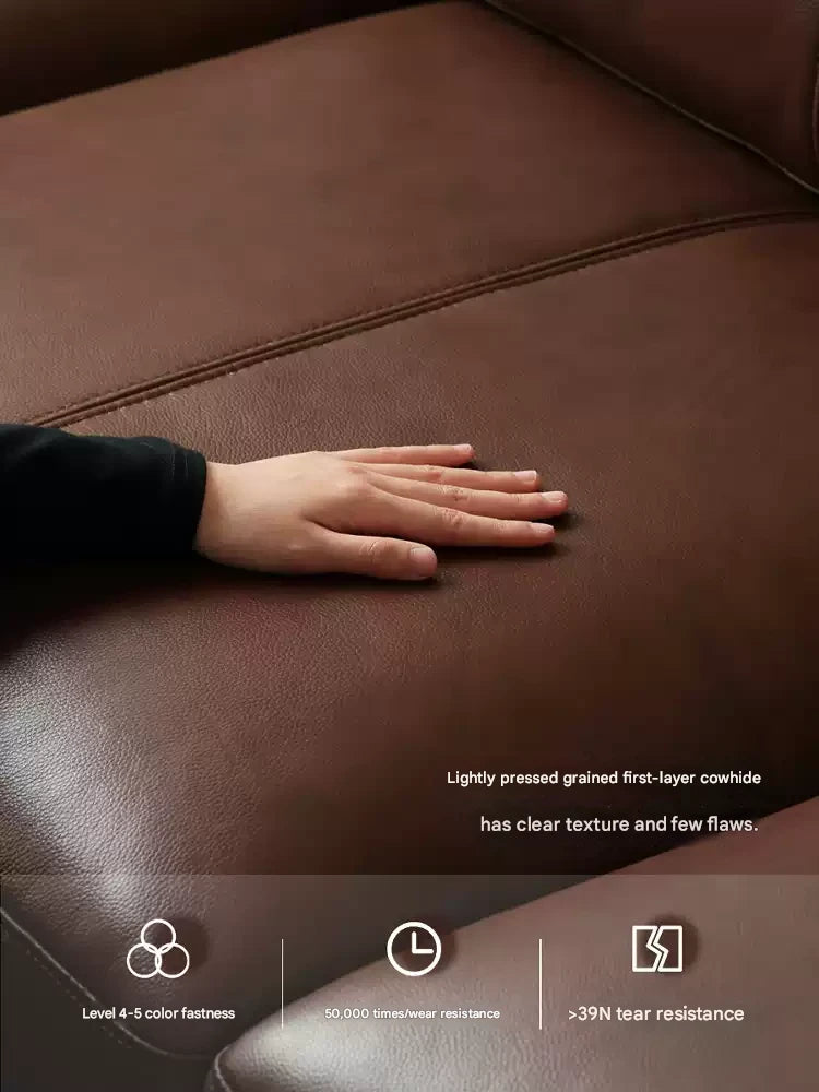 Genuine Leather American Retro High Back Sofa