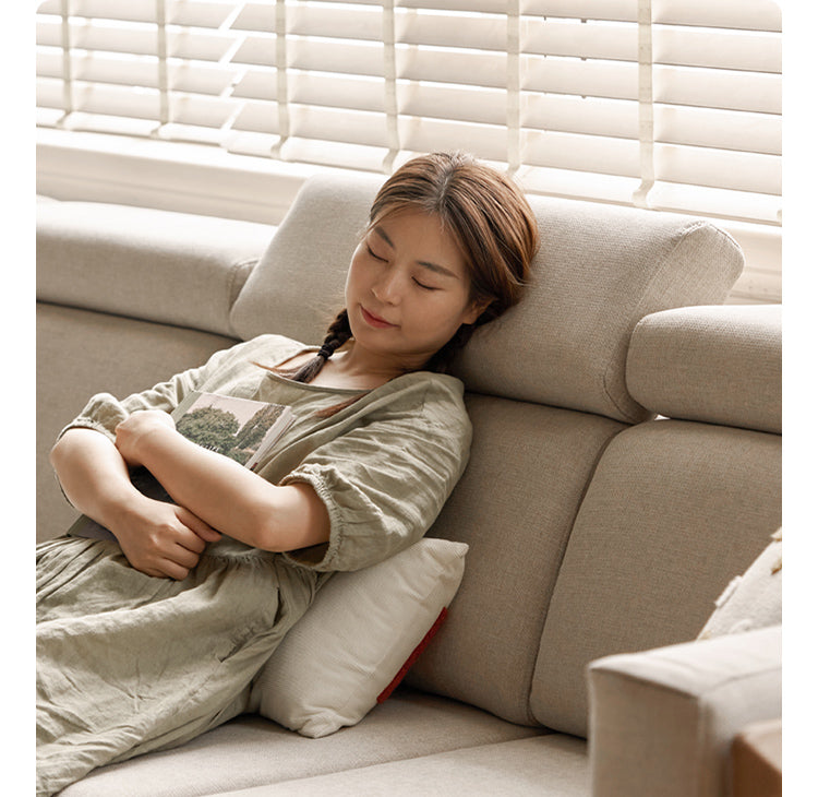 Ash Solid Wood Fabric Sofa.