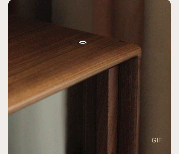 Black Walnut Solid Wood Italian Light Luxury Side Cabinet.