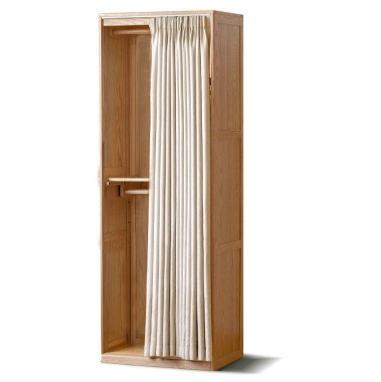Oak, Solid Rubberwood Wardrobe Curtain Design.
