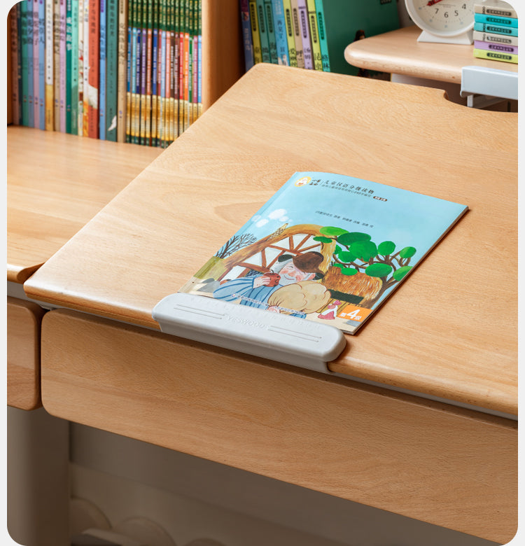 Beech Solid Wood Kids Raised and Lowered Study Table