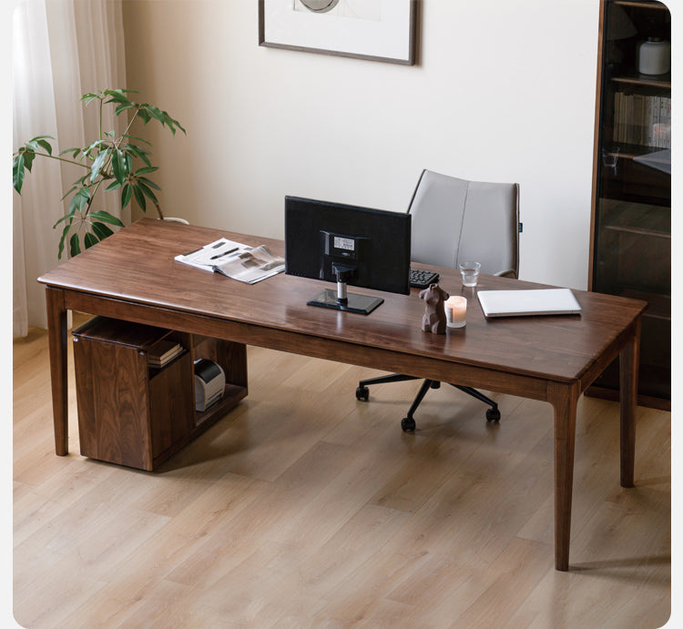 Black Walnut, Ash, Oak, Sandalwood Solid Wood Office Desk, Long Table