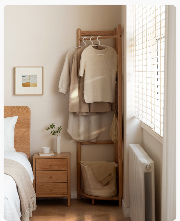 Oal solid wood corner hanger rack**