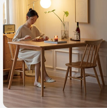 Oak solid wood dining table"