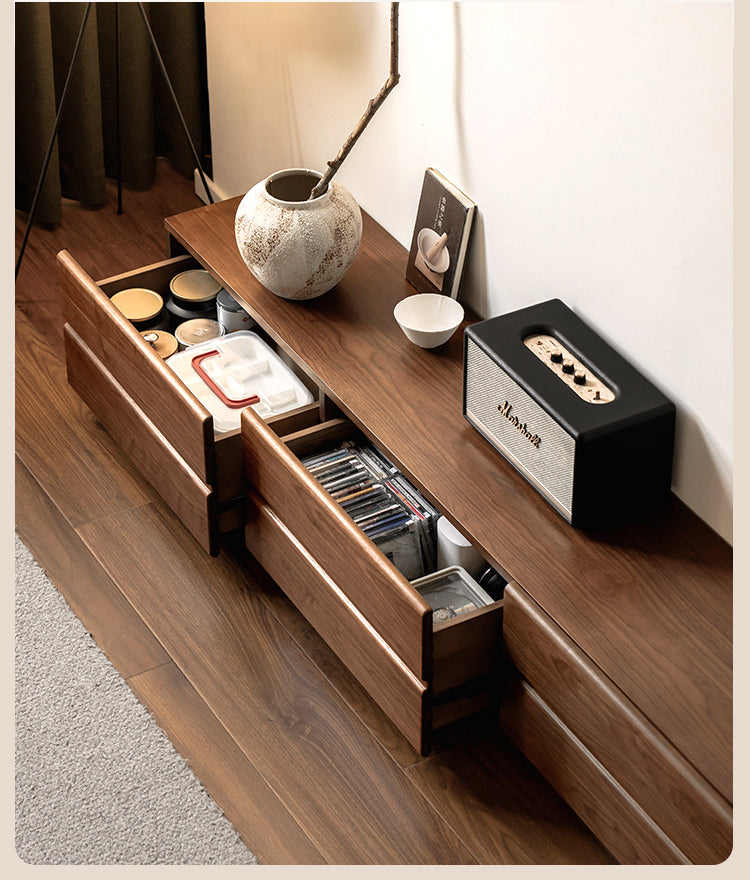 Oak, Black Walnut Solid Wood TV Cabinet.