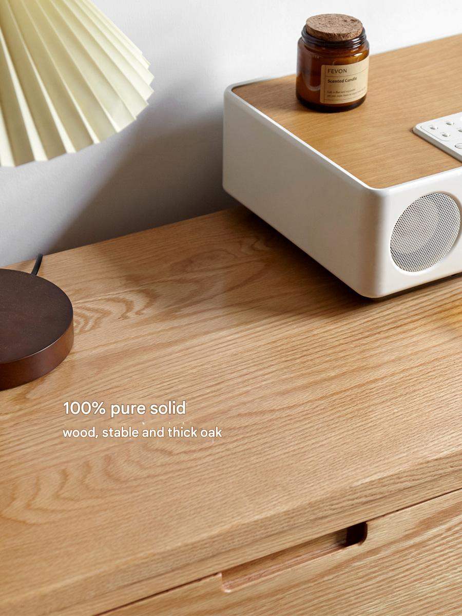 Oak Solid Wood, Solid Rubberwood Seven Drawers Drawer