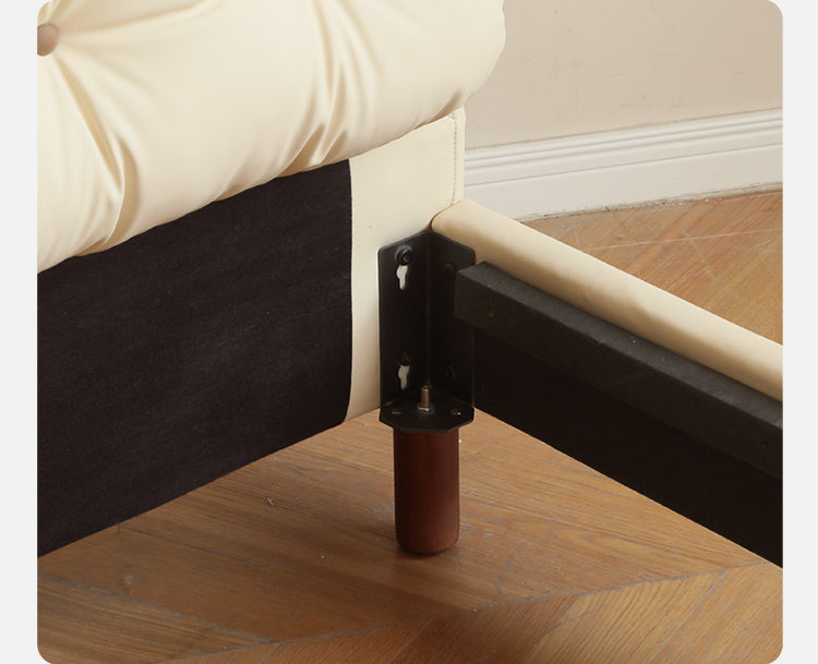 Organic Leather Art Bed Cream Cloud Soft