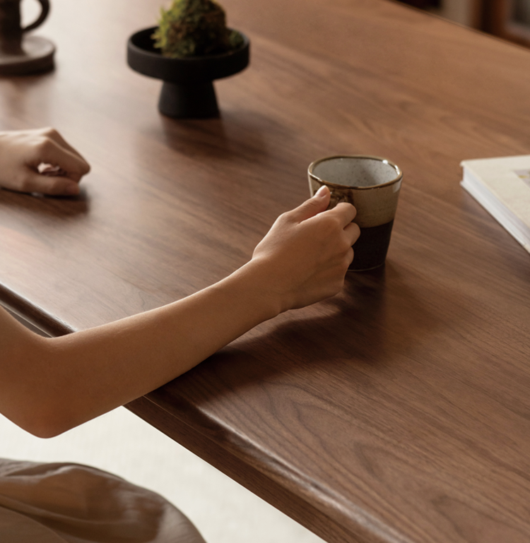 Black Walnut, Ash Solid Wood North American Dining Table