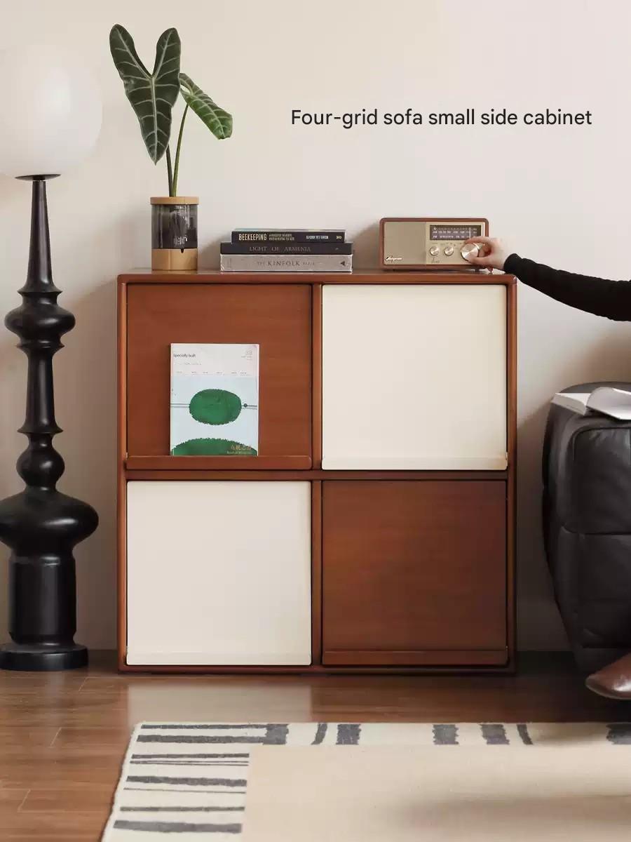 Poplar Solid Wood Medieval Style Combination Module Bookcase.