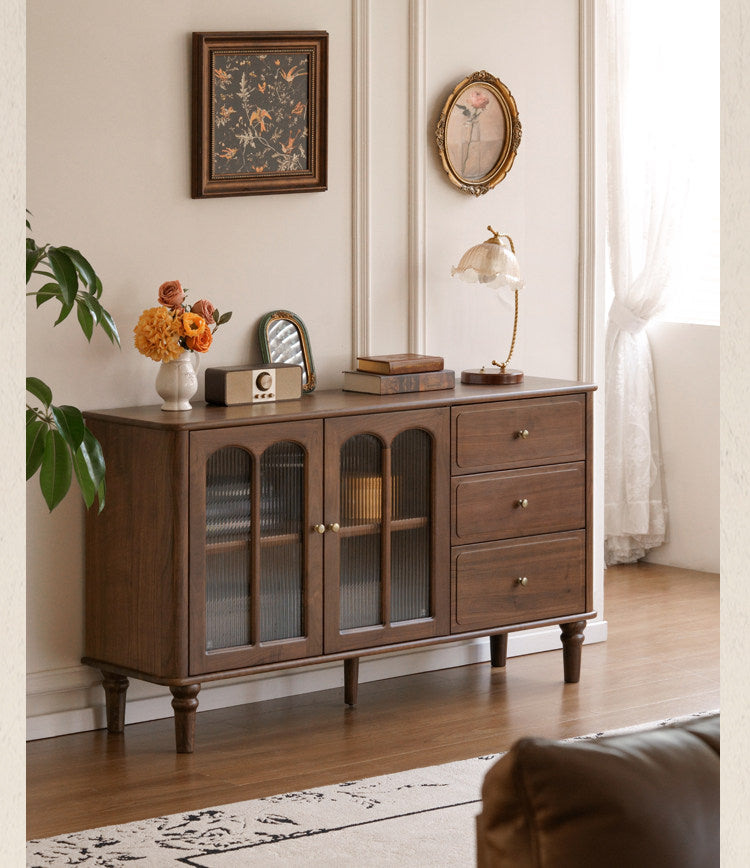 Black Walnut Solid Wood American Retro Sideboard