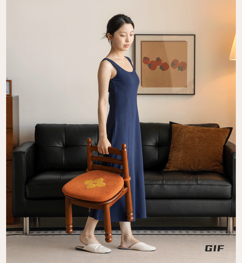 Beech Solid Wood Backrest Chair Medieval Style Kids Soft Padded Chair