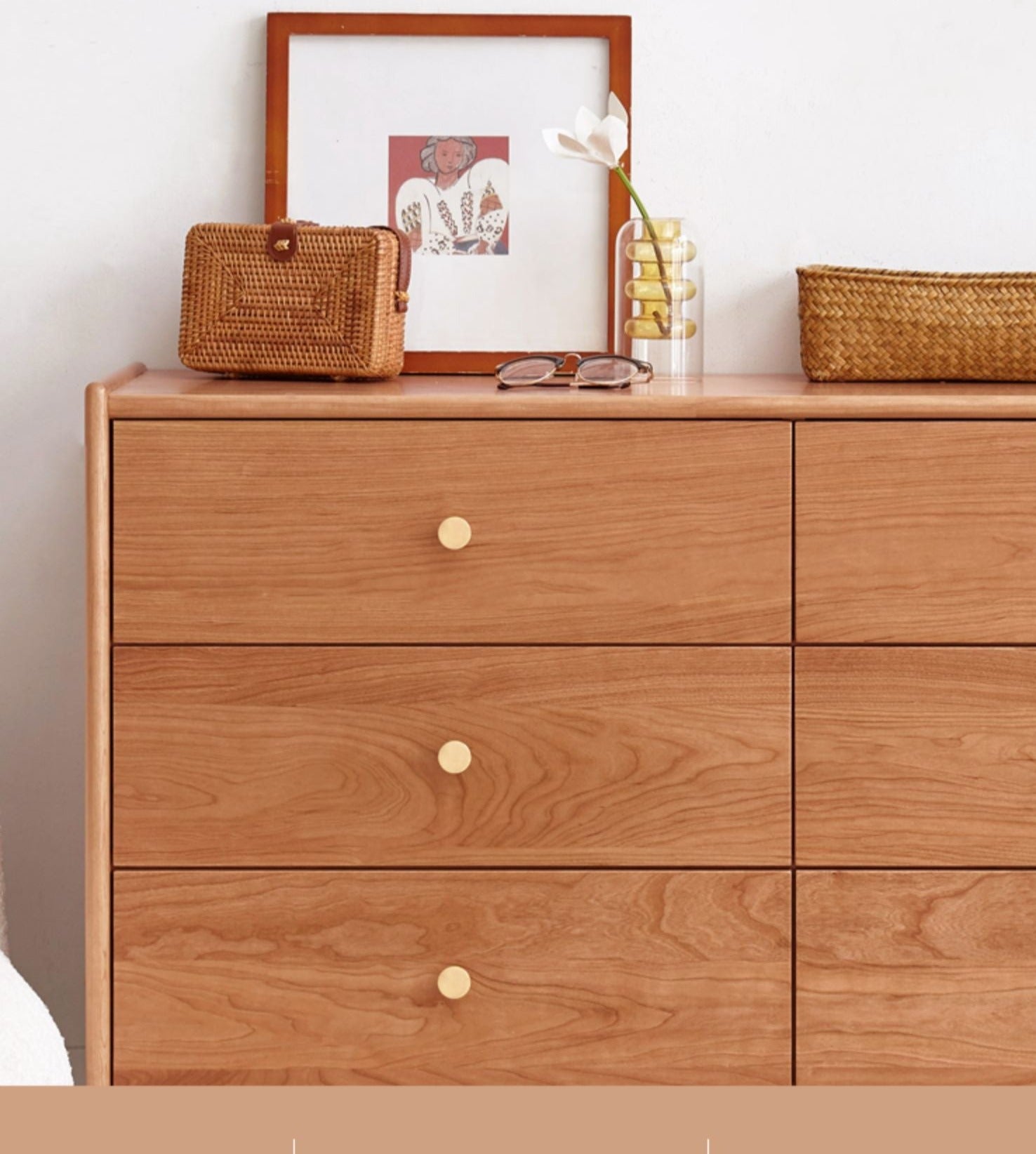 Cherry Solid Wood Chest Of Drawers