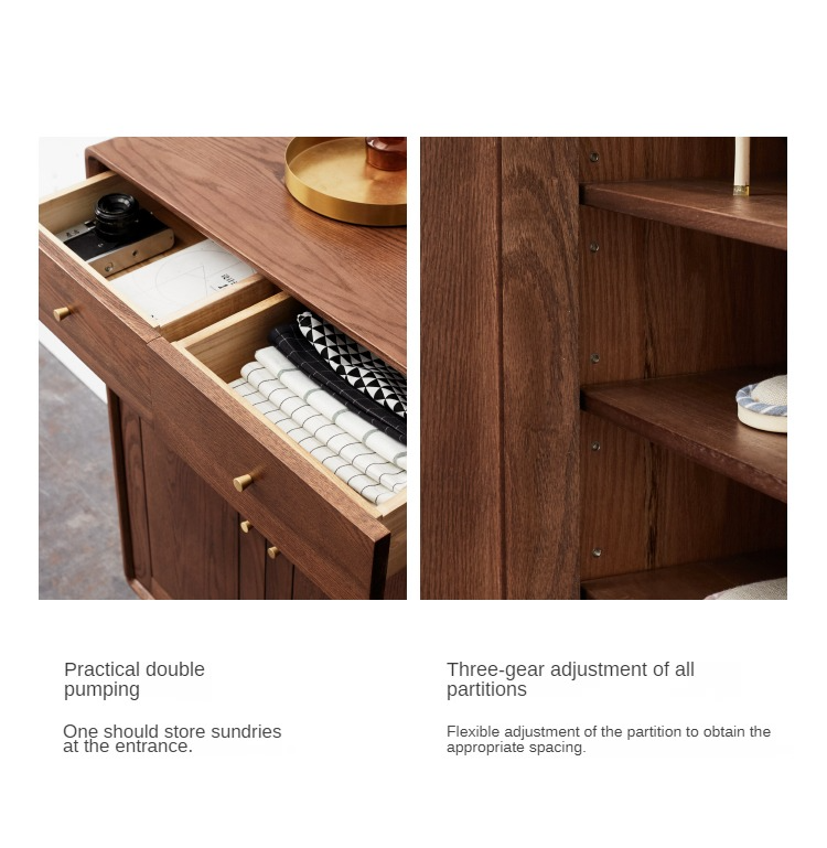 Oak Solid Wood Entrance Shoe Cabinet