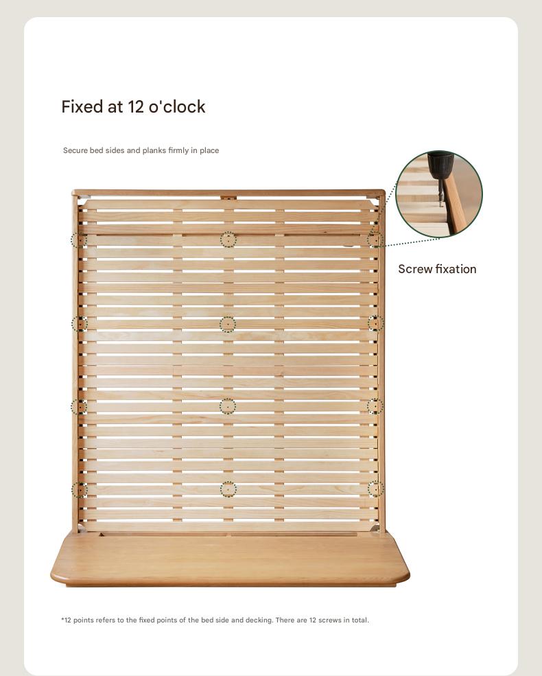 Ash Solid Wood Bed Simple High Headboard.