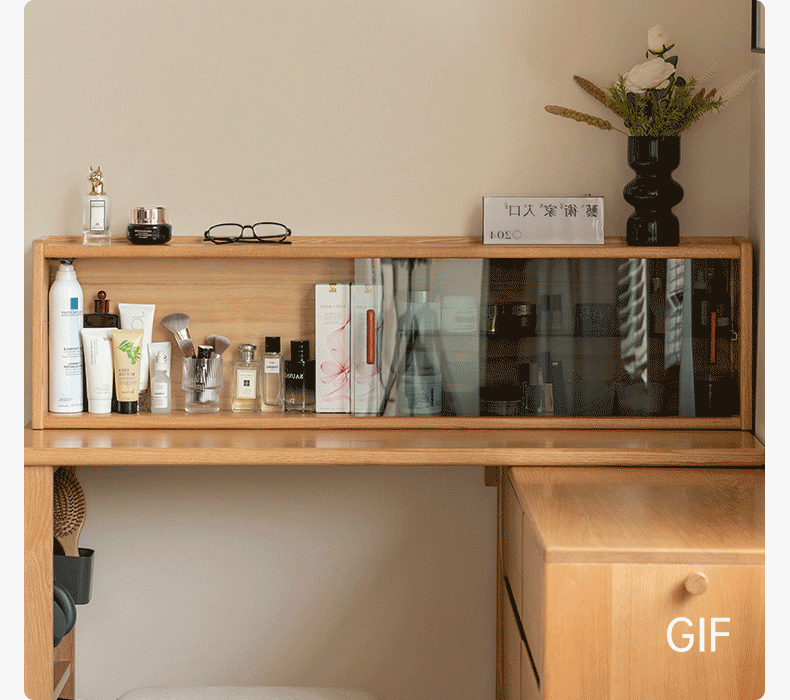 Oak, Ash Solid Wood Modern Telescopic Dressing Table.